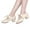Beige, variant on Women's Leather Tap Shoe Latin Dancing Shoes Flapper Shoes for Women 1920S Mid Heel Character Ballroom Dance Shoe