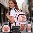 thumbnail image 2 of Pzuqiu Strawberry Bow Capybara School Backpack Set for Girls 4 Piece with Lunch Box,Pencil Case,Water Bottle Holder,17 Inch Large Capacity Schoolbag with Adjustable Straps for Middle School, 2 of 7