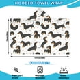 thumbnail image 2 of Dachshund and Heart Hooded Bath Towel，50"x30" for Ages 3 To 12 Kids, Quick Dry Lightweight Soft Microfiber Hood Beach Towel Cover Up for Kids, 2 of 7