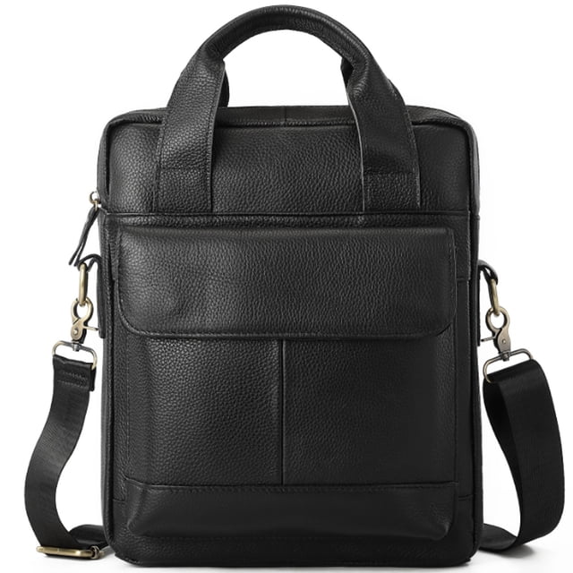 Bolso bandolera de piel auténtica para hombre, bandolera ajustable, para viajes, trabajo, negocios