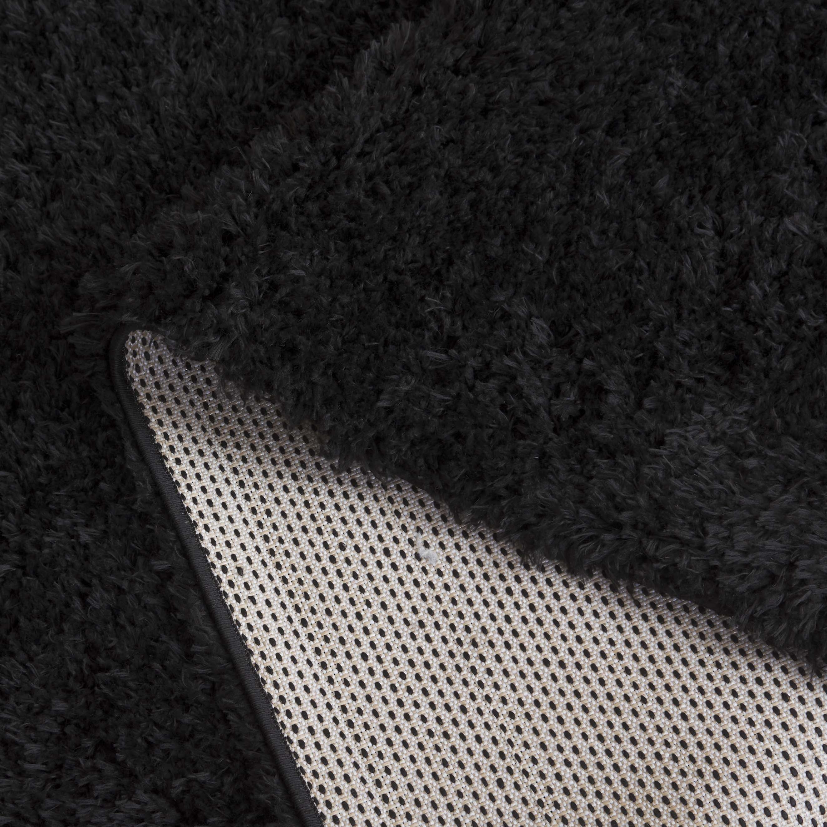 Safavieh Lindsay Deborah Solid Polyester Shag Runner Rug, Black, 2'2" x 9'