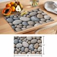 thumbnail image 6 of Pebble Stone Placemats Set of 6 Modern Minimalist Nature Art Aesthetics Place Mats Indoor Wipeable Table Mats Washable Cloth Dining Table Placemats for Kitchen Holiday Party Home Decor 13x19 Inch, 6 of 9
