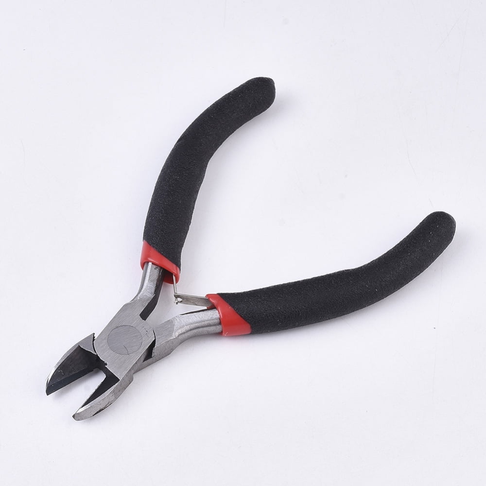 45# Steel Jewelry Plier sets Including Side Cutting Plier Round Nose Plier Wire Cutter Plier Flat Nose Plier and Needle Nose Pliers Black 10.6x7.1x0.95cm