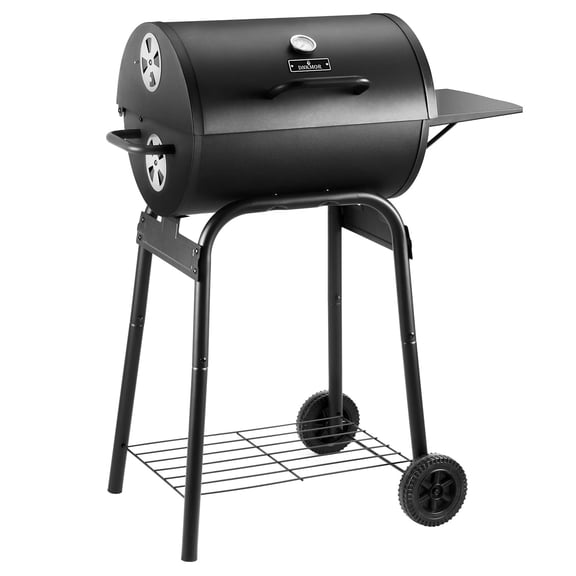 Parrilla de carbón DNKMOR tipo barril con mesa lateral, 500 pulg²