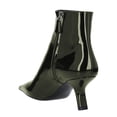 thumbnail image 4 of FSJ Women Classic Pointy Closed Toe Ankle Boots Slanted Kitten Mid Heel Side Zipper Short Booties Glossy Dressy Shoes Size 10.5 Green, 4 of 4