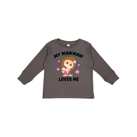 

Inktastic My Mawmaw Loves Me with Bigfoot Girls Long Sleeve Toddler T-Shirt