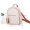 thumbnail image 5 of Montana West Purse Medium Backpack for Women Anti Theft Backpacks with Secured Zipper, A-Beige & Brown, 5 of 7