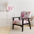 thumbnail image 2 of Designart "Seamless Pattern Of Pink Flowers" Upholstered Floral Accent Chair - Arm Chair, 2 of 4
