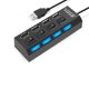 thumbnail image 4 of Divisor de 2 puertos USB 4 con concentrador de interruptores de 4 orificios Concentrador de interruptores independiente Concentrador USB 2.0 Multifunción, 4 of 6