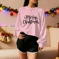 thumbnail image 3 of Womens Christmas Sweatshirts Xmas Tree Printed Crop Tops for Teen Girls Casual Crewneck Long Sleeve Pullovers (XL, Pink A), 3 of 5