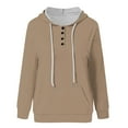 thumbnail image 5 of Xcmzpl Hoodies for Women Basic Solid Color Hooded Sweatshirt Athletic Pullover Tops Work Long Sleeve Blouses Early Fall Fashion, 5 of 5