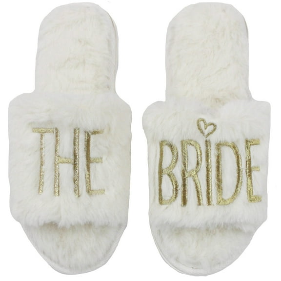 Women's Bride Slippers/ Wedding Day Slippers (size large, 10-11)