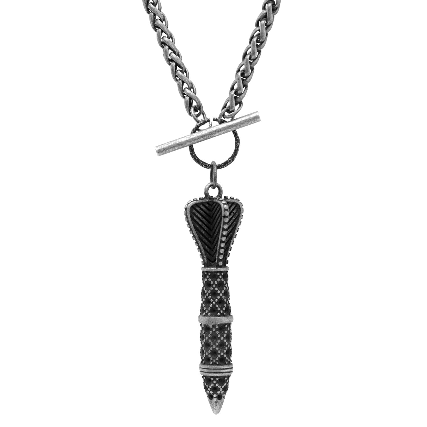 Sterling Silver Darts Pendant On A Snake Necklace