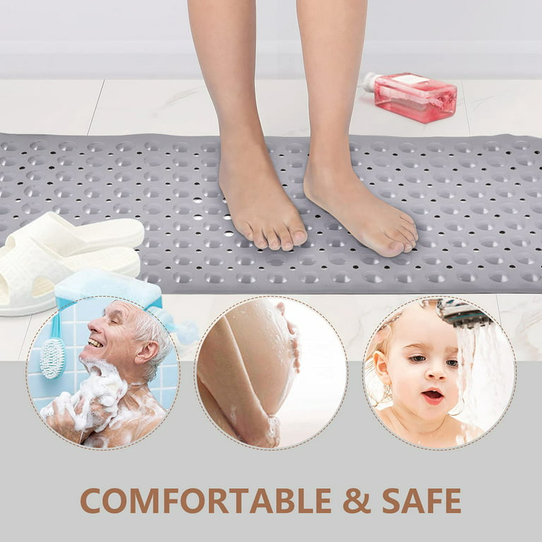 Baby Bath Mat for Tub Non Slip Extra Long Cover Bathtub Mat for Toddler Kids  40 X 16 Inch - Eco Friendly Infant Bath Tub Mat with 200 Big Suction  Cups,Machine Washable