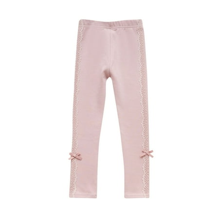 

Odeerbi Toddler Girls Cotton Leggings Pants Bow-knot Tights Pants Child s Baby Summer Printed Botton Long Pants Cute Full Length Pants Pink