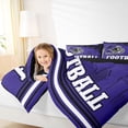 thumbnail image 4 of jejeloiu American Rugby Games Queen Comforter Set,Purple Black Bedding Comforter Set For Football Lover Reversible 3-Piece, 4 of 8