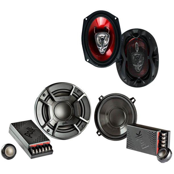 Polk Audio 5.25" 300 Watt 2 Way + Boss 6x9" 3 Way Chaos Exxtreme Car