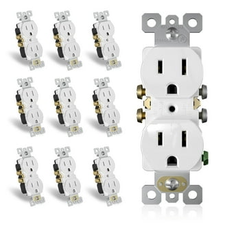 UCOMEN Tamper Resistant Duplex Outlet 15A 125V - 10 Pack, White, UL Listed Grounding Receptacle