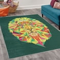 thumbnail image 2 of Zoo Decorative Rug, Colorful Animals Geometric Diamond Face Lions Mane Savannah Wildlife Theme Image, Quality Carpet for Bedroom Dorm and Living Room, 6 Sizes, Dark Green, by Ambesonne, 2 of 4