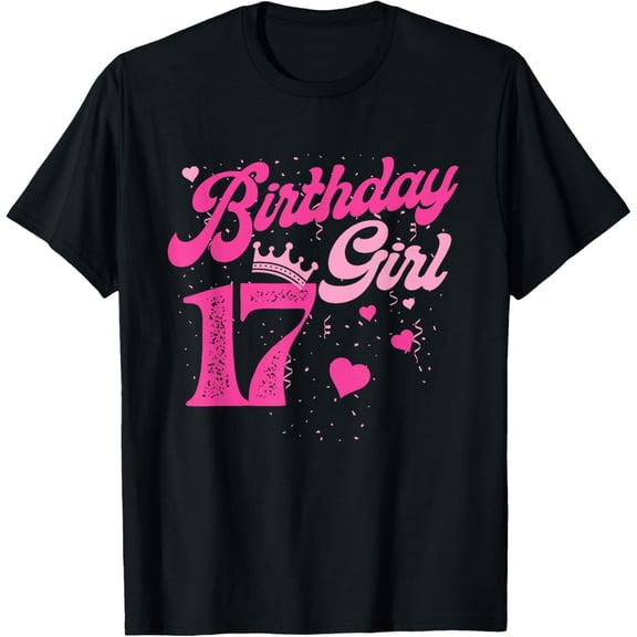 17th Birthday Girl Crown 17 Years Old Bday T-Shirt100% cotton