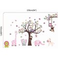thumbnail image 4 of Animal Tree Wall Stickers Pink Elephant Giraffe Wall Decals Art Decor for Kids Bedroom Nursery DIY, 4 of 4