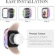 thumbnail image 2 of 2-Pack Compatible with Apple Watch Bling Case 41mm Series 8 Series 7 Screen Protector with Tempered Glass, 200 Diamonds Crystal Sparkling Protective Face Cover Bumper Frame for iWatch Women, 2 of 5