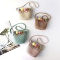 thumbnail image 6 of Children Cross-body kids Bag Handbag Flower Zipper Fashion Girls Kids Straw Shoulder Messenger Bag，Khaki, 6 of 6