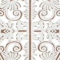 thumbnail image 6 of DecMode White Wooden Carved Scroll Wall Decor with Gray Geometric Metal Ring Frames (3 Count), 6 of 14