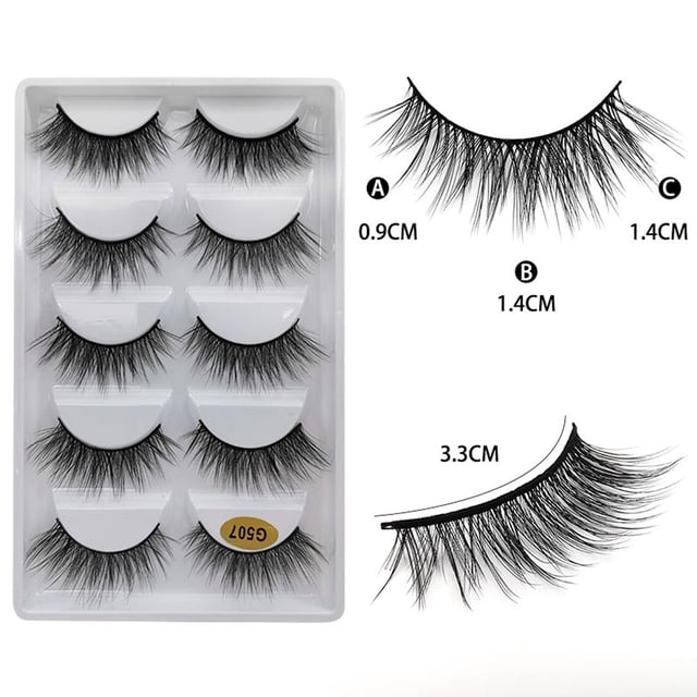 Fiudx Pestañas Postizas de Visón Sintético, Naturales y Gruesas, Largas y Rizadas para Una Mirada Impactante, Suaves y Negras para Selfies, Fotos de Boda y Fiestas Informales. Incluye 5 Pares.