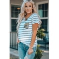 thumbnail image 2 of POGLIP Women's White Camo Pocket Striped T Shirt, 2 of 6