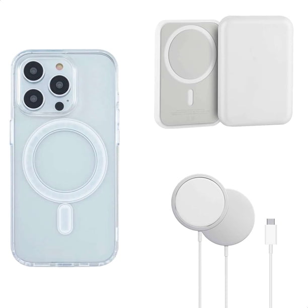 YUWY Kit Accesorios Compatibles Con MagSafe Para iPhone 14 Pro Antigolpes Combo de Funda Batería y Base Para iPhone 14 Pro Kit Accesorios Regalo Para iPhone