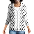 thumbnail image 3 of DIOAZUD Women's Full Zip Hoodie Polka Dot Soft Fleece Hood Sweatshirt with Pockets Long Raglan Sleeve Hooded Jacket Everyday Casual Wear, 3 of 8