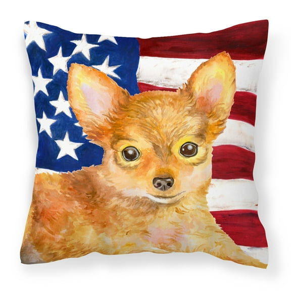 USA Design with Dog Fabric Decorative Pillow