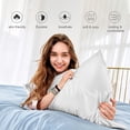 thumbnail image 4 of Standard Size Mulberry Silk Pillowcase,Cooling Pillow Cases with Hidden Zipper,Smooth Breathable Pillowslip Hleps Skin(20"x26",White), 4 of 9