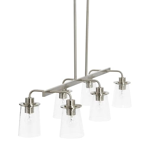 Jameson Metal and Seedy Glass 6-Light Linear Chandelier