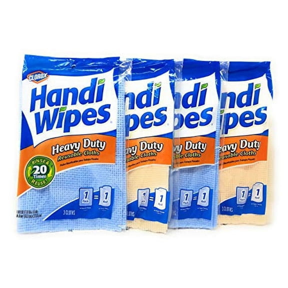 Handi Wipes Heavy Duty Reusable Cloths, Color May Vary - 3 ct - 4 pk