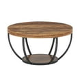 thumbnail image 2 of Resenkos Wooden Coffee Table, 2-Tier Round Central Cocktail Table with Shelves,Brown, 2 of 5
