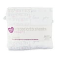 thumbnail image 2 of Parent's Choice 100% Cotton Fitted Crib Sheets for Baby Girls, Pink Hearts, 2-Pack, 2 of 7