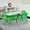 Green, variant on Emma + Oliver 23.625"W x 47.25"L Red Plastic Activity Table Set-6 Chairs