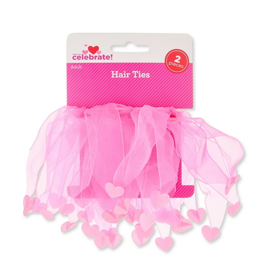 Hair Ties, Pink, 2 Count, Valentine's Day by Way To Celebrate