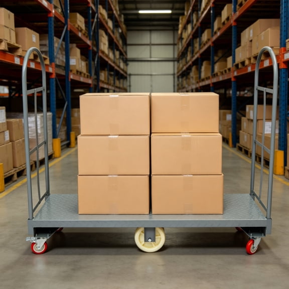 2000lbs Black Rectangular U-Boat Cart 60.5*15.7*52.2in U-Boat Utility Push Cart Platform Hand Truck