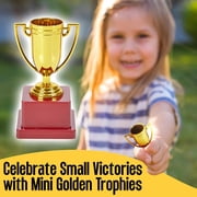 Fun Gold Cup Plastic Trophies 4 Inch 12 Pack Gold Plastic Awards Competitions Champion Celebrations Victory Vibes Spelling Bee Sports Galore, Football League Match Trophy