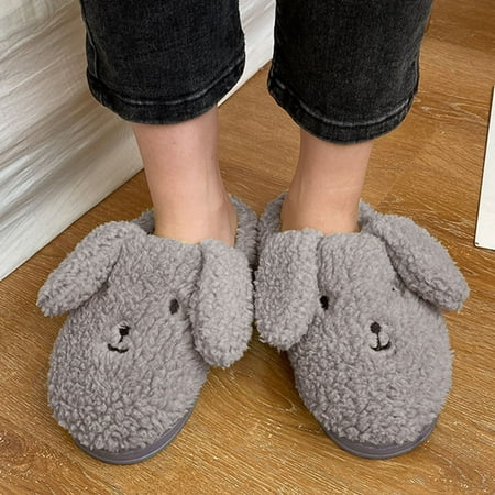 

uikmnh Warm Slippers Men s Cotton Slippers Couple Style Plaid Plush Home Warm Cotton Slippers 10.5