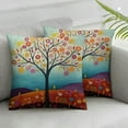 thumbnail image 2 of COMIO  Throw Pillow Covers Natural Pattern Decorative Pillowcases Pillow Cases Home Car Decorative Trees and Birds 2pc, 2 of 6