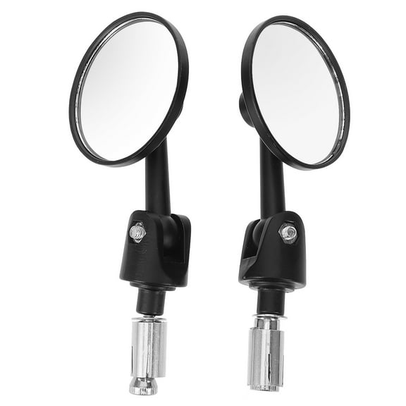 HOMEMAXS 2 Pcs Motorcycle Rearview Mirrors Thread Mount Round Scooter
