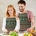 thumbnail image 3 of Red and Green Christmas Reindeer Apron-Garden Aprons for Women with Pockets-Cotton Linen Waterproof Kitchen Cooking Gardening Aprons Adjustable for Kitchen,Cooking,BBQ and Salon 32"x27", 3 of 7