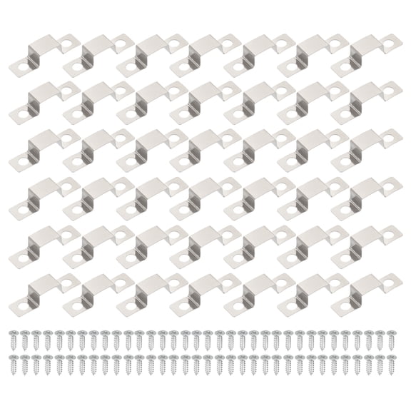 Uxcell LED Strip Clips, 60pcs Stainless Steel Mounting Brackets for 10mmx6mm LED Strip