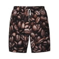 thumbnail image 4 of Lsque Mens Swim Trunks Coffee Bean Pattern - Bathing Suit Compression Liner - Beach Swim Shorts Swimwear - (S-3XL) - Stretch Quick Dry -X-Large, 4 of 9