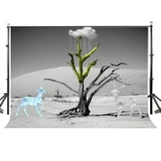 GreenDecor 7x5ft Grey Background Poles Of The Weather Protect Environment Studio For Backdrops
