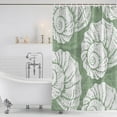 thumbnail image 6 of Extra Long Shower Curtain 72x96 Inch, Vintage Shell Sage Green Shower Curtain Waterproof Bathroom Decor, Summer Ocean Coastal Fabric Bath Curtain Set Accessories with Hooks, 6 of 7